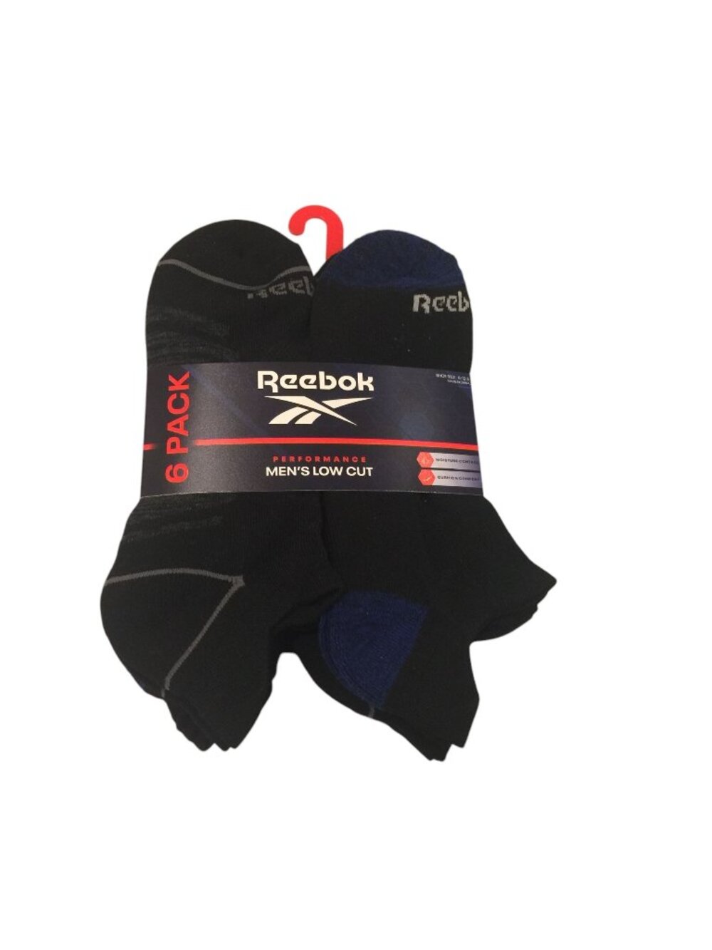 Reebok Low Cut Men's Size 6-12.5 Black Set of 6